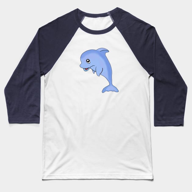 Cute Dolphin Baseball T-Shirt by KissedbyNature